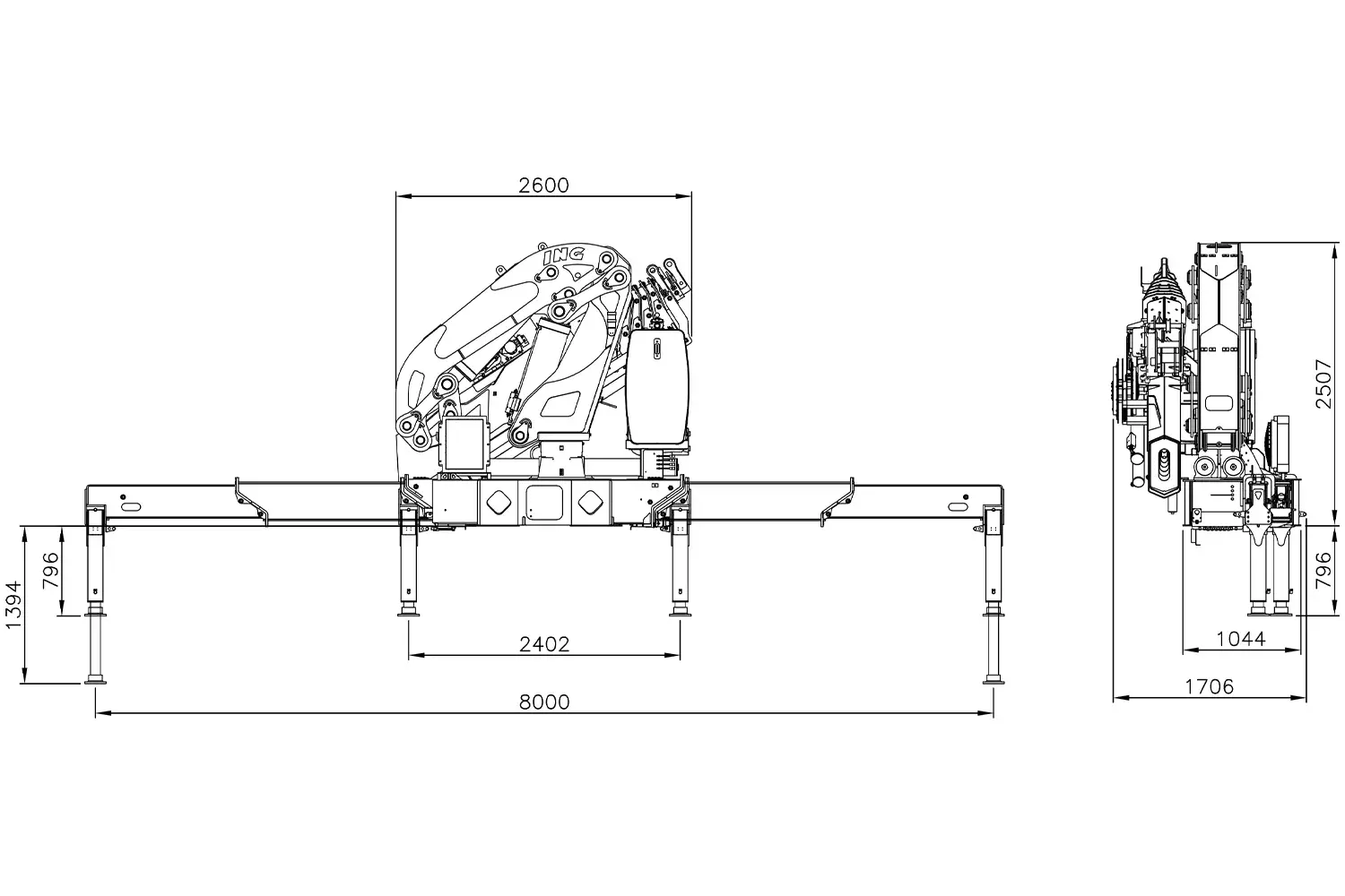 Dimensiones Grua 52.500