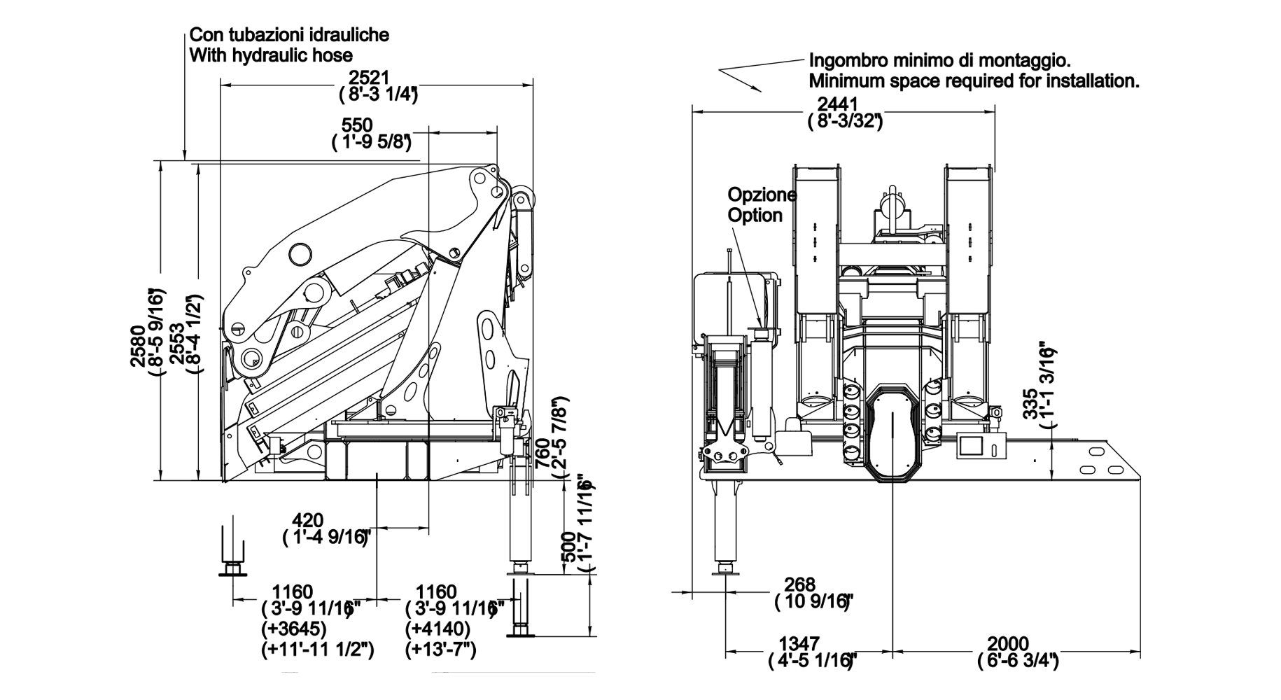 Dimensiones Grua 150.000 E HPs